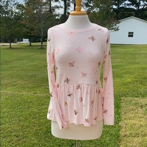 NWOT Girl's Rose Long Sleeve Cozy Knit Top